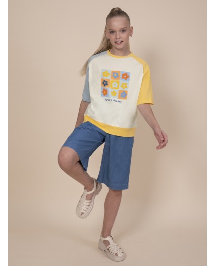 Футболка для девочек Молочный(28)