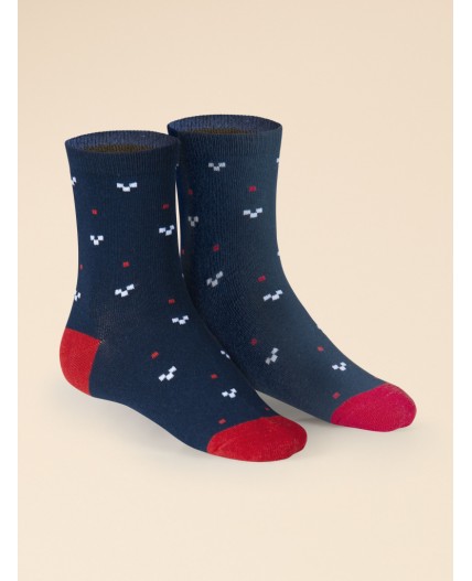 Носки детские Красный/красный/темно-синий(18/18/54)