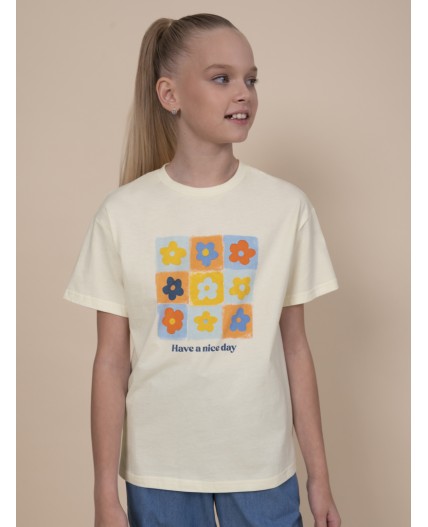 Футболка для девочек Молочный(28)