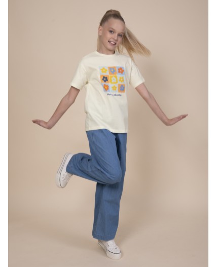 Футболка для девочек Молочный(28)