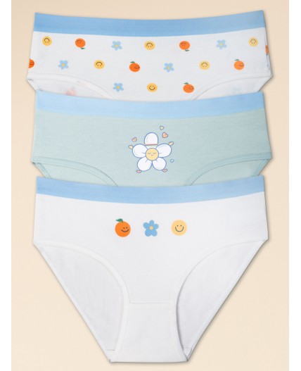 Трусы для девочек Молочный/ментол/молочный(28/27/28)