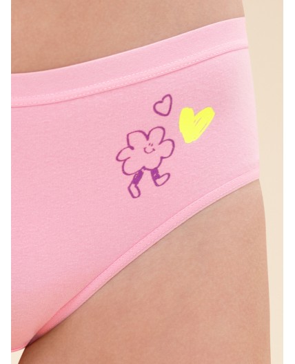 Трусы для девочек Белый/розовый/лаймовый(2/37/56)