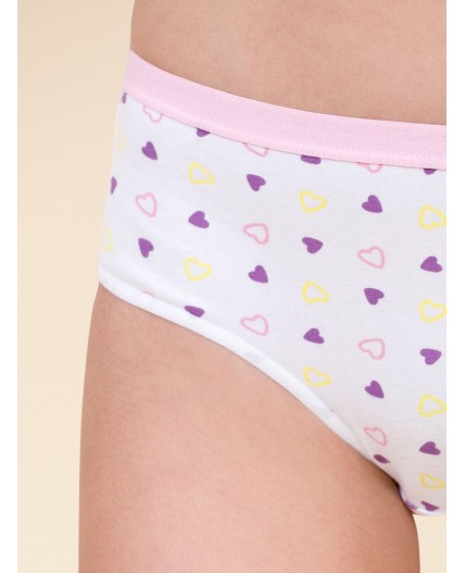Трусы для девочек Белый/розовый/лаймовый(2/37/56)