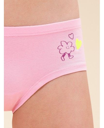 Трусы для девочек Белый/розовый/лаймовый(2/37/56)