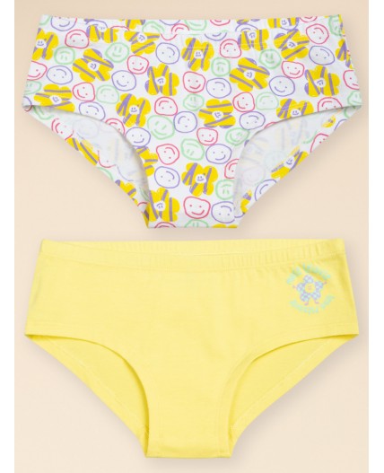 Трусы для девочек Белый/желтый(2/11)