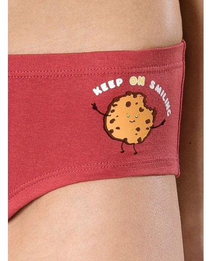 Трусы для девочек Терракотовый/бежевый(44/3)