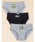 Трусы для мальчиков Серый/черный/серый(40/49/40)