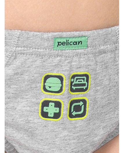 Трусы для мальчиков Серый/черный/серый(40/49/40)