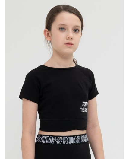 Футболка-топ для девочек Черный(49)