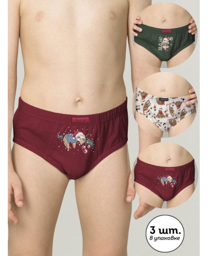 Трусы для мальчиков Бордовый/хаки/серый(5/47/40)