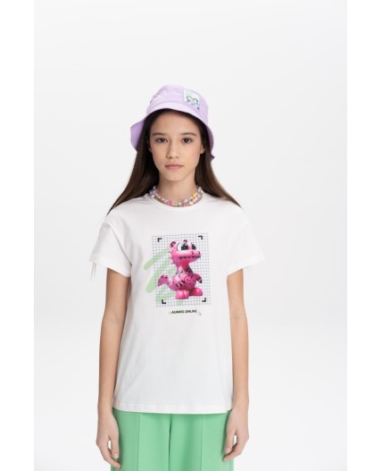 Футболка для девочек Молочный(28)