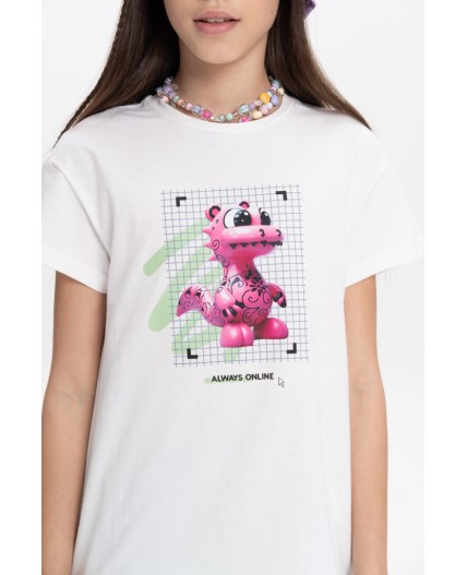 Футболка для девочек Молочный(28)