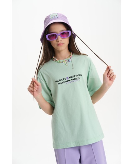 Футболка для девочек Мятный(61)