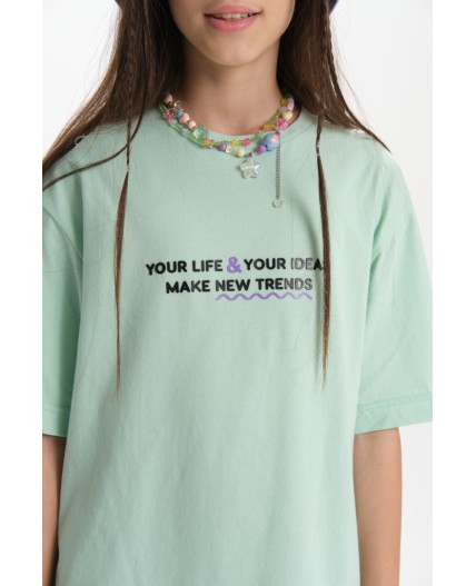 Футболка для девочек Мятный(61)