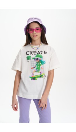 Футболка для девочек Молочный(28)