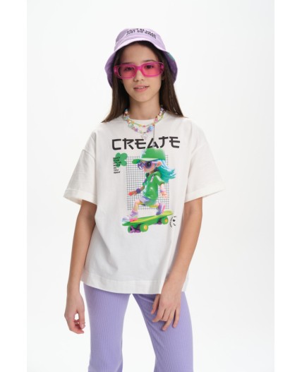 Футболка для девочек Молочный(28)