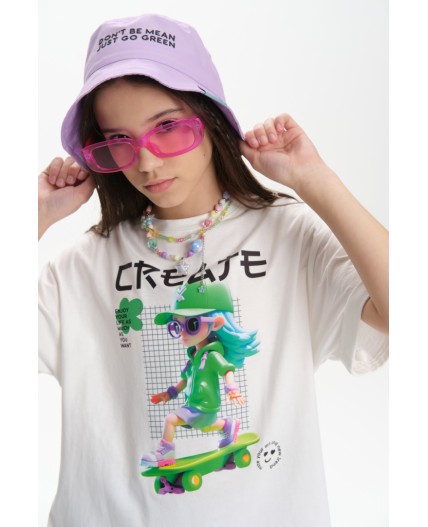 Футболка для девочек Молочный(28)