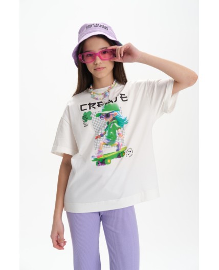 Футболка для девочек Молочный(28)