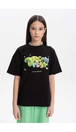 Футболка для девочек Черный(49)