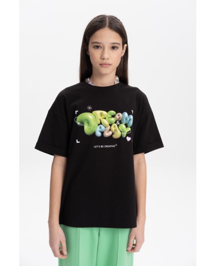 Футболка для девочек Черный(49)