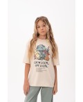 Футболка для девочек Кремовый(19)