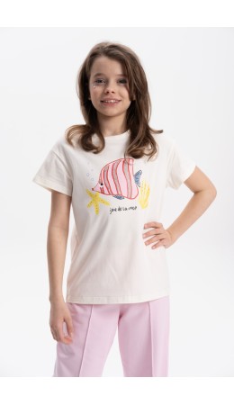 Футболка для девочек Молочный(28)