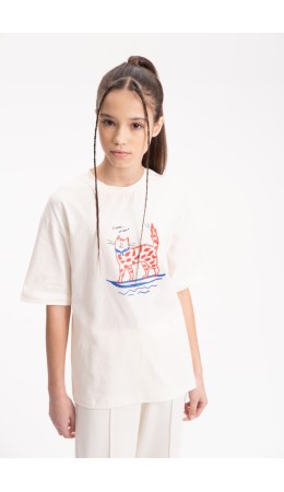 Футболка для девочек Молочный(28)