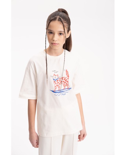 Футболка для девочек Молочный(28)