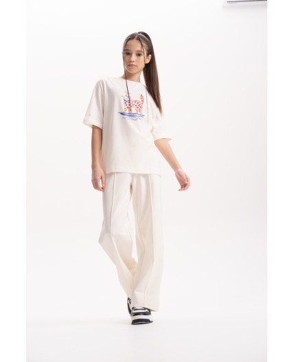 Футболка для девочек Молочный(28)