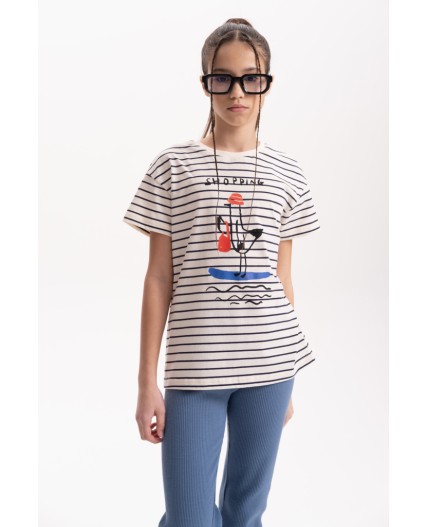 Футболка для девочек Молочный(28)