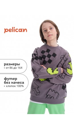 Толстовка для мальчиков Серый(40)