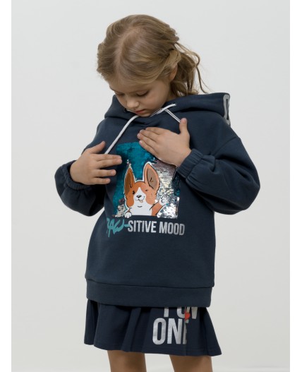 Толстовка для девочек Темно-серый(43)