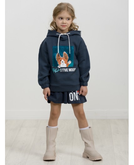 Толстовка для девочек Темно-серый(43)