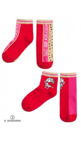 Носки для девочек Бежевый/красный(3/18)