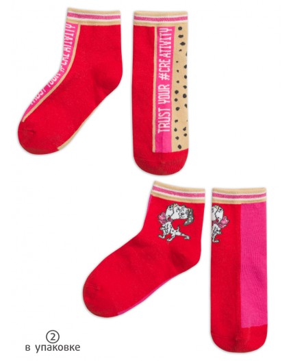 Носки для девочек Бежевый/красный(3/18)