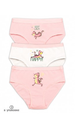 Трусы для девочек Пудра/белый/пудра(35/2/35)