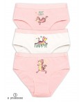 Трусы для девочек Пудра/белый/пудра(35/2/35)