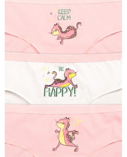 Трусы для девочек Пудра/белый/пудра(35/2/35)