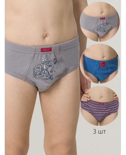 Трусы для мальчиков Джинс/красный/серый(10/18/40)