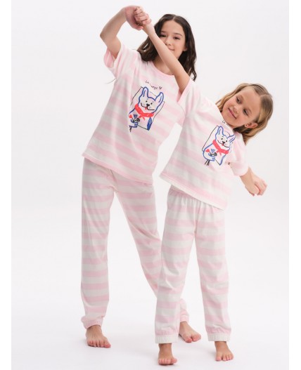 Пижама для девочек Бледно-розовый(65)