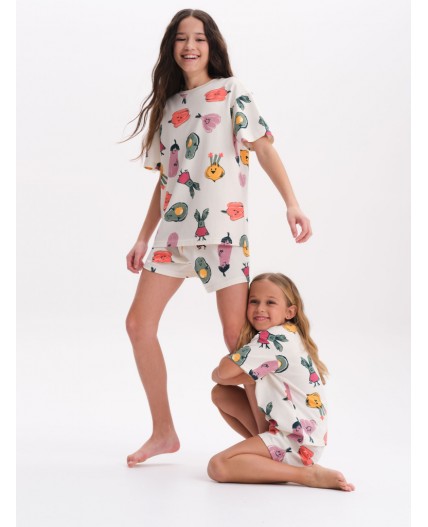 Пижама для девочек Молочный(28)