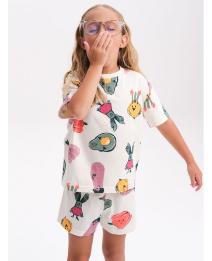 Пижама для девочек Молочный(28)