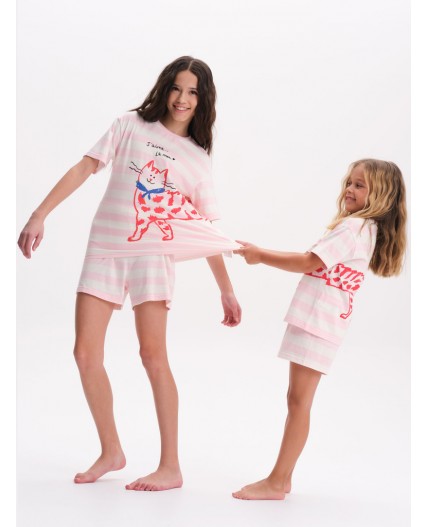 Пижама для девочек Бледно-розовый(65)