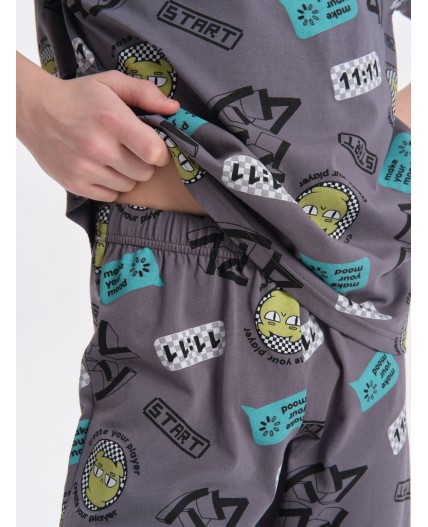 Пижама для мальчиков Серый(40)