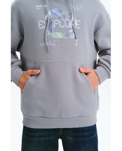 Толстовка для мальчиков Серый(40)