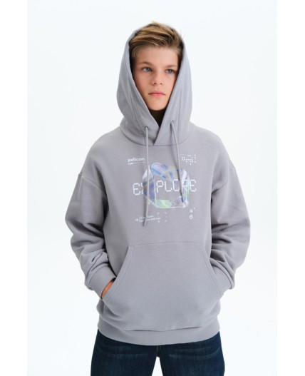 Толстовка для мальчиков Серый(40)
