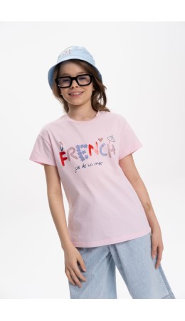 Футболка для девочек Бледно-розовый(65)