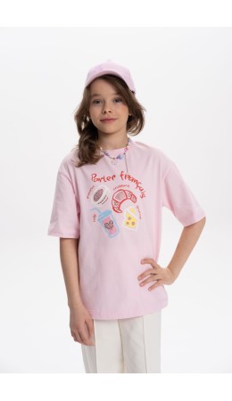 Футболка для девочек Бледно-розовый(65)