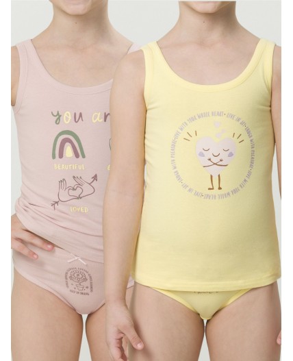 Майка для девочек Ванильный/пудра(7/35)