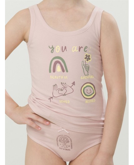 Майка для девочек Ванильный/пудра(7/35)